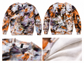 Medium Orange Purple Gray Drift & Dye Handmade Ice-Dye Tie-Dye Pullover Oversized Long-Sleeve Sweater Sweatshirt