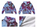 Small Blue Purple Brown Drift & Dye Handmade Ice-Dye Tie-Dye Full Zip Zipper Hoodie Long-Sleeve Jacket (Copy)